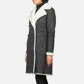 Yalel Black Shearling Coat Jacket